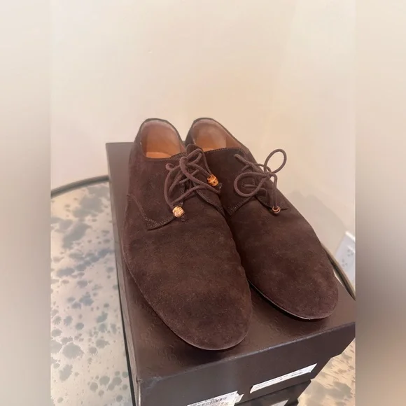 Gucci Bamboo Accent Suede Brogues Men's Size: 7.5 Pre-loved